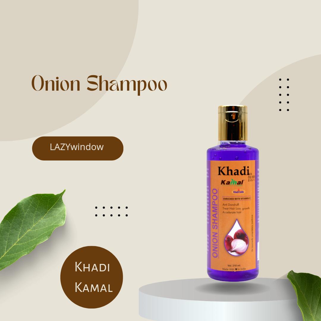 Khadi Kamal Herbal 100 Pure Natural & Organic Onion Shampoo For Men And Women For Hair 210ml (Pack of 5)