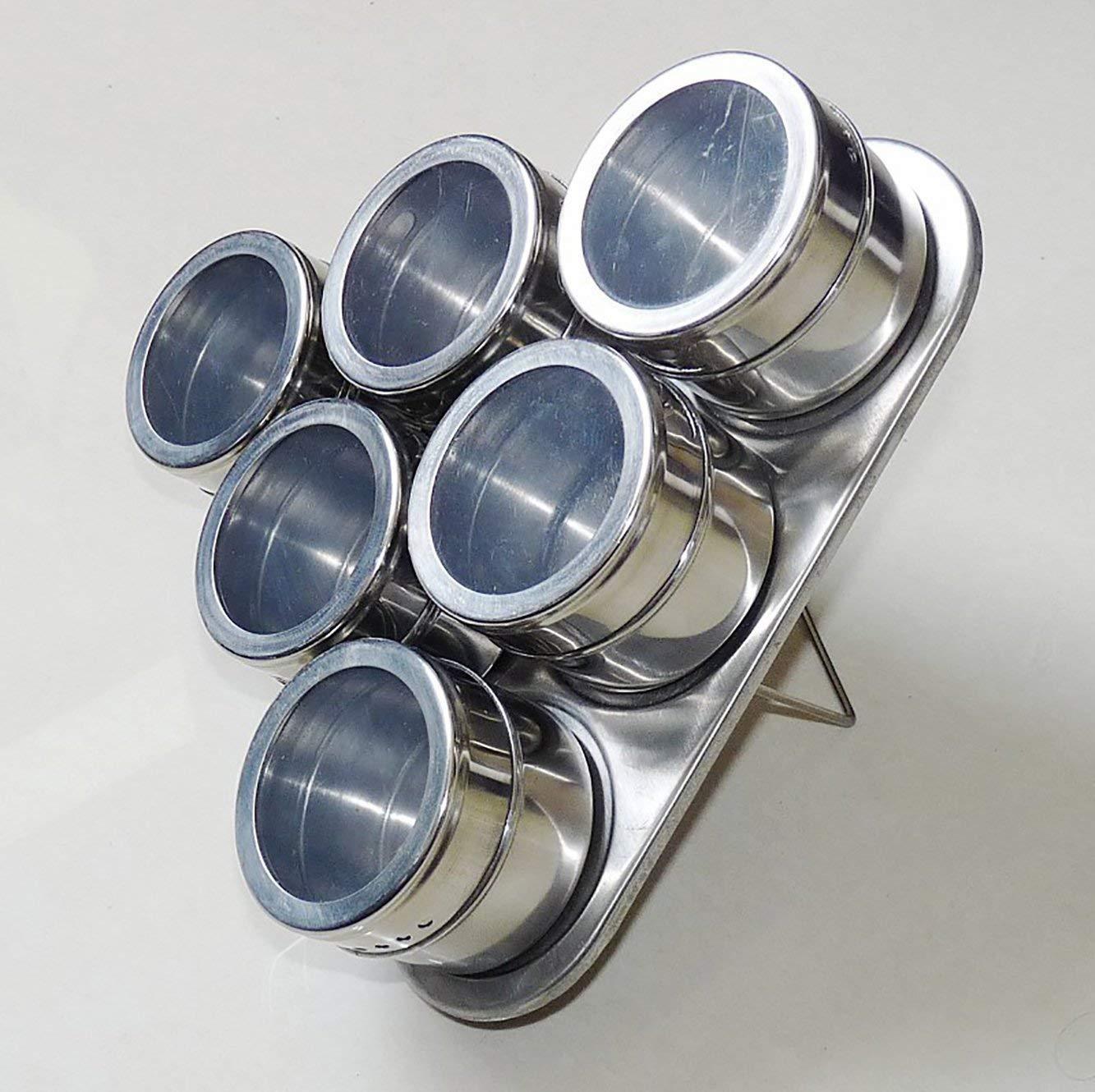 Spice Rack-Triangle Shape Magnetic Stainless Steel Spice Rack (Set of 6)