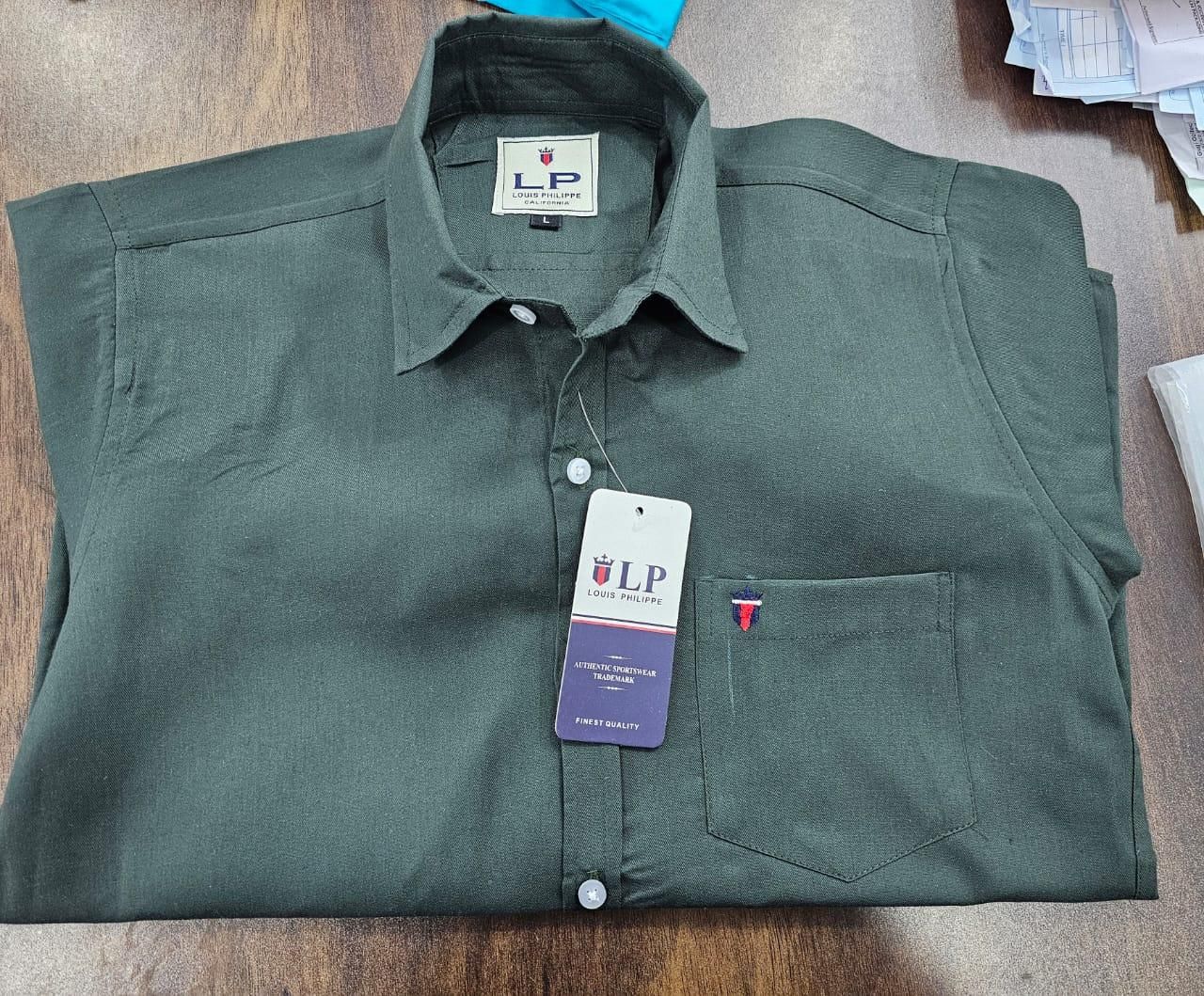 Louis Phillip Cotton Solid Full Sleeves Casual Shirt for Men's