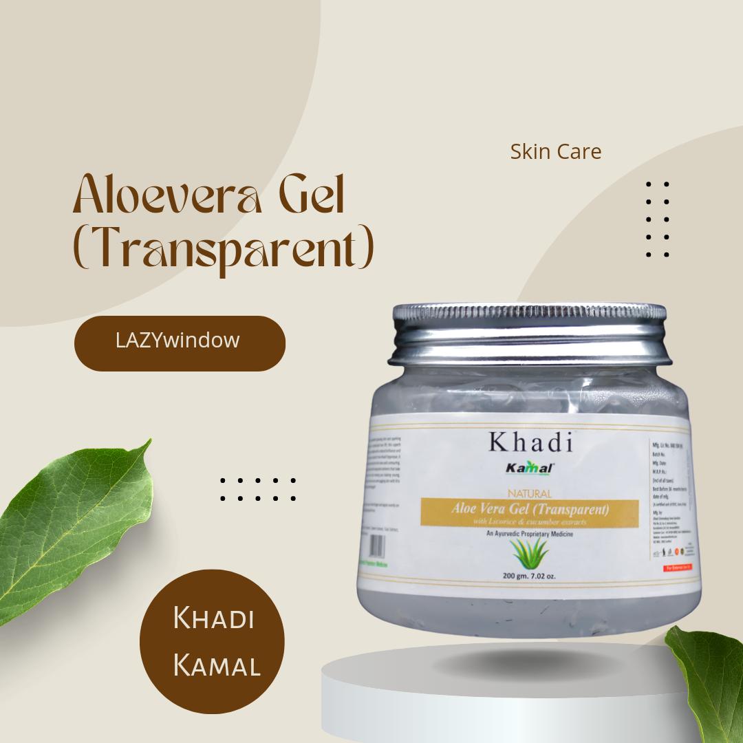 Khadi Kamal Herbal 100 Pure Natural & Organic Aloevera Gel For Men And Women For Face And Hair 200ml Pack of 5