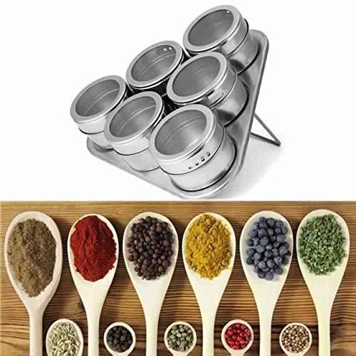 Spice Rack-Triangle Shape Magnetic Stainless Steel Spice Rack (Set of 6)