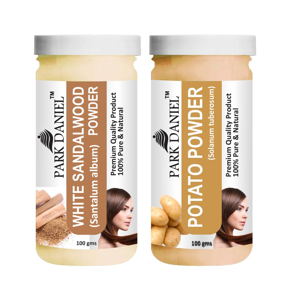 Park Daniel White Sandalwood Powder & Potato Powder Combo pack of 2 Jars of 100 gms(200 gms)