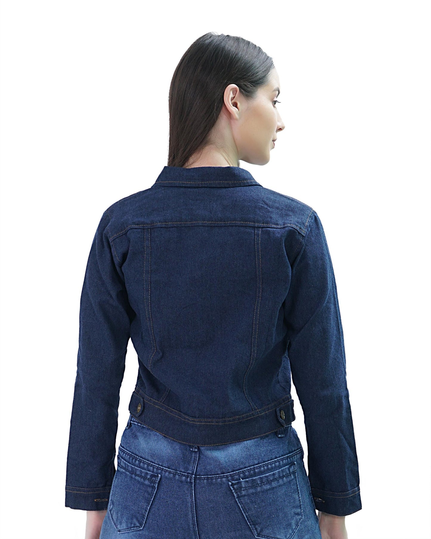 Lily Buds Denim Jacket For Women (Navy Blue)