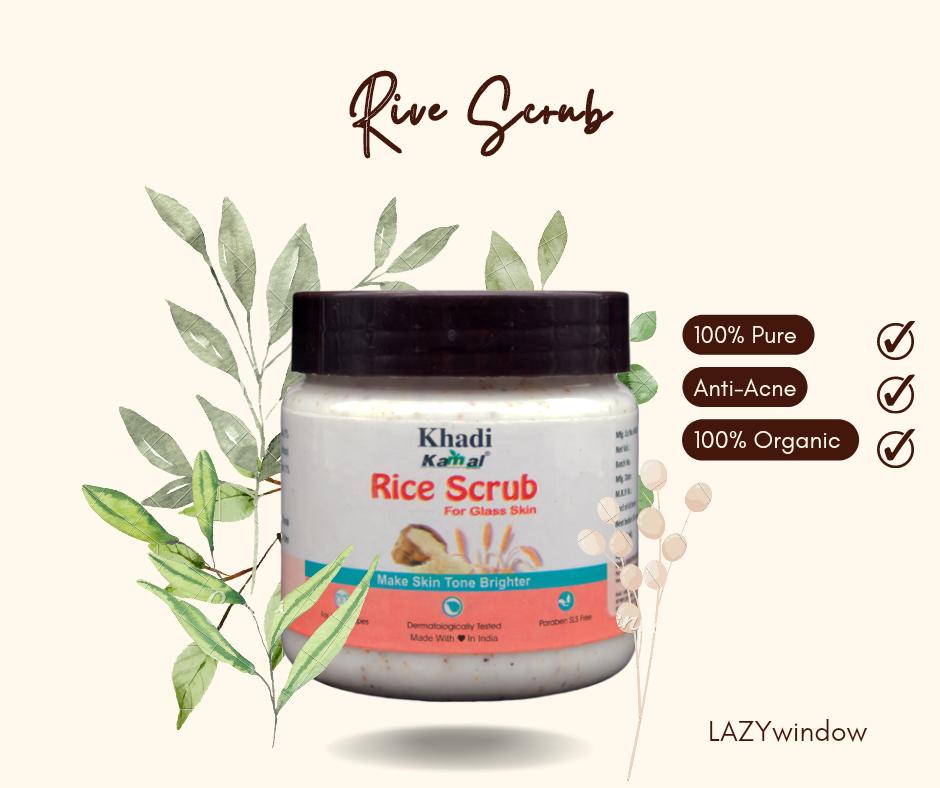 Khadi Kamal Herbal 100 Pure Natural & Organic Rice Face Scrub For Men And Women 180gm Pack of 5