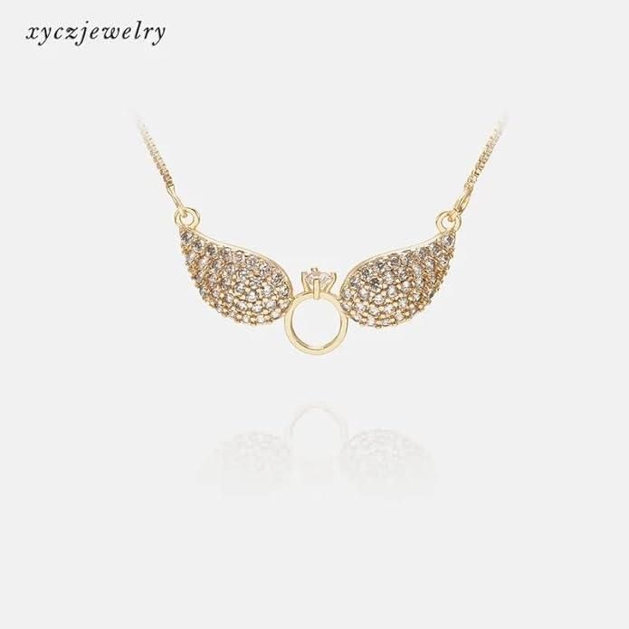 Salty Angel Wings Necklace - Gold