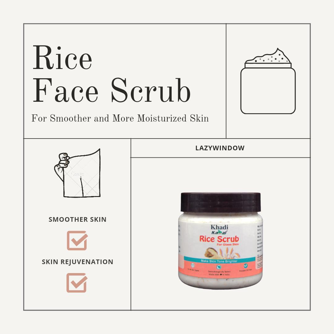 Khadi Kamal Herbal 100 Pure Natural & Organic Rice Face Scrub For Men And Women 180gm Pack of 5
