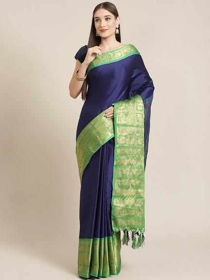 Pretty Solid Cotton Saree With Jacquard Border
