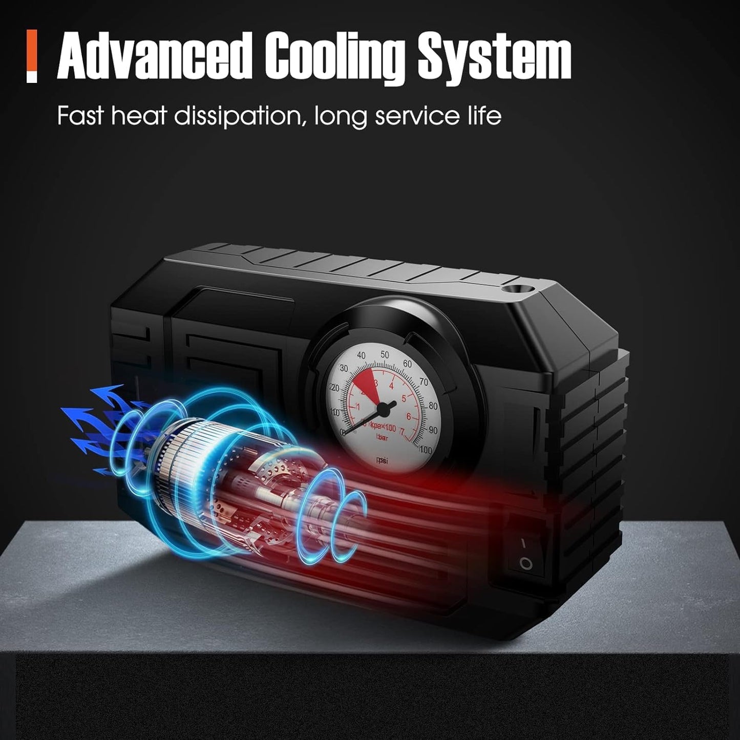 7586 Tyre Inflator Portable Air Compressor 12v Small Air Pump For Car Tyres Bicycle Balloons Cars Bike Bicycles And Other Inflatables With Led Light (12v)