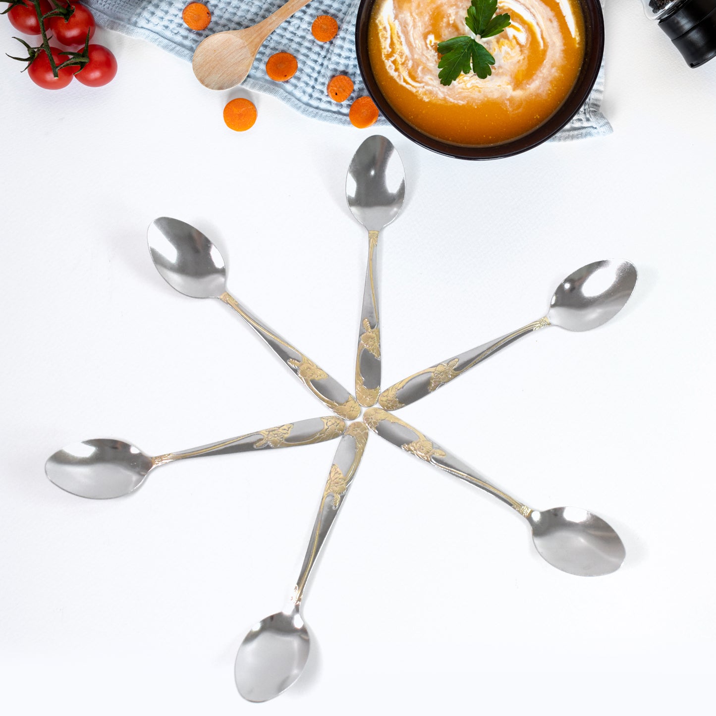Stainless Steel Table Spoons Baby Spoon Set Set Of 6
