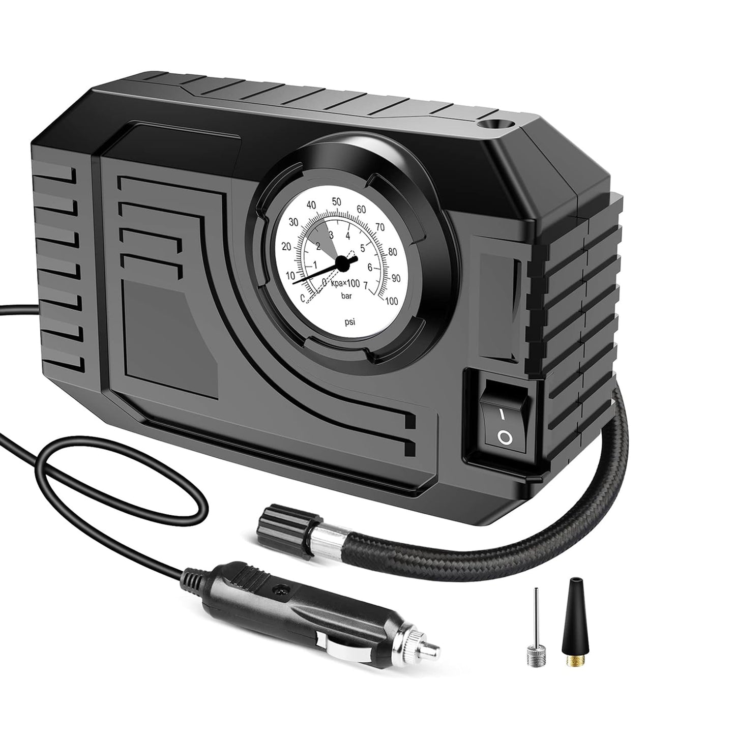 7586 Tyre Inflator Portable Air Compressor 12v Small Air Pump For Car Tyres Bicycle Balloons Cars Bike Bicycles And Other Inflatables With Led Light (12v)