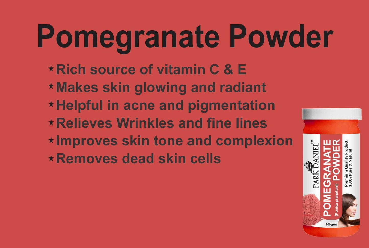 Park Daniel Pomegranate Powder & Brahmi Powder Combo pack of 2 Jars of 100 gms(200 gms)