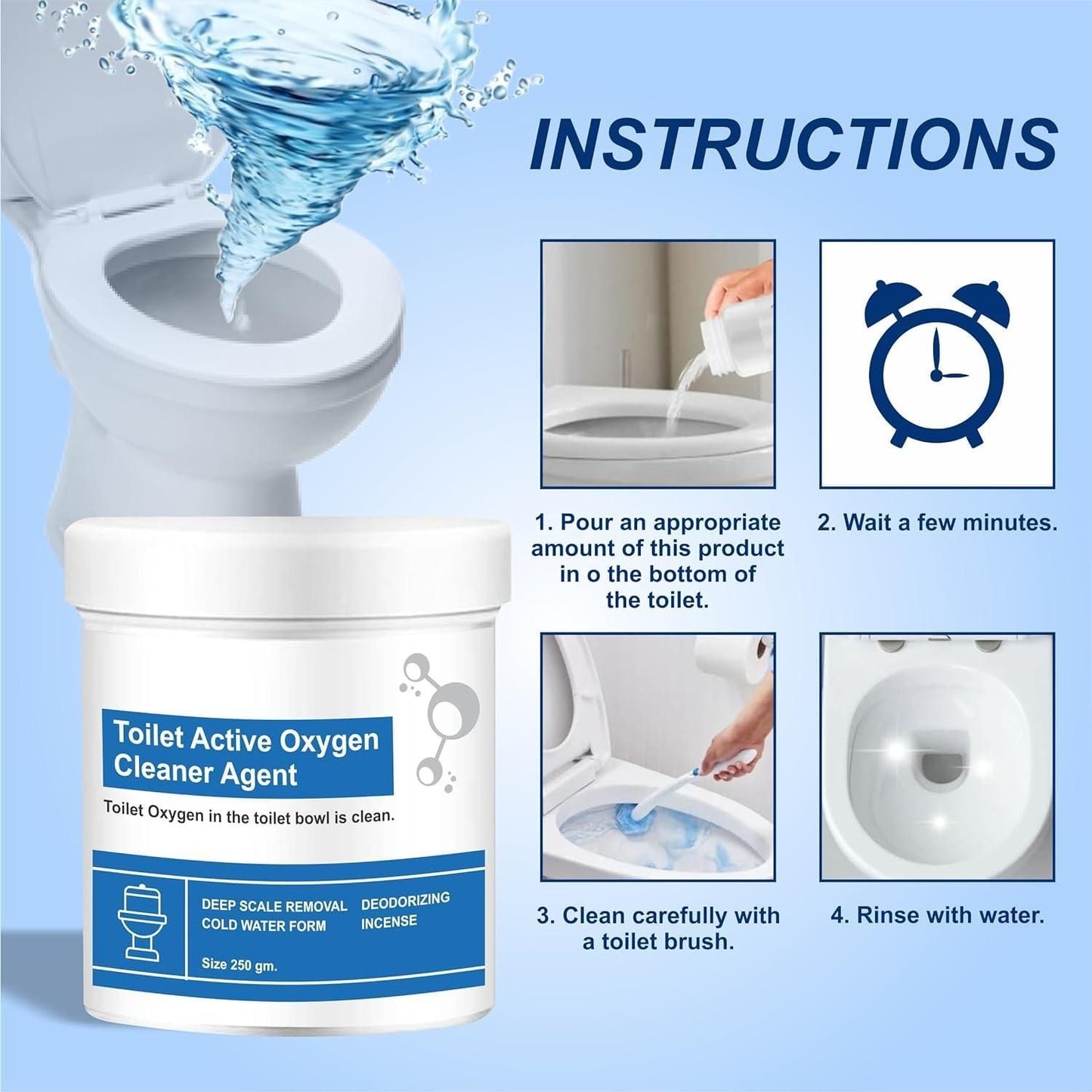 Toilet Cleaner Powder & Toilet Super Active Cleaning Liquid Agent