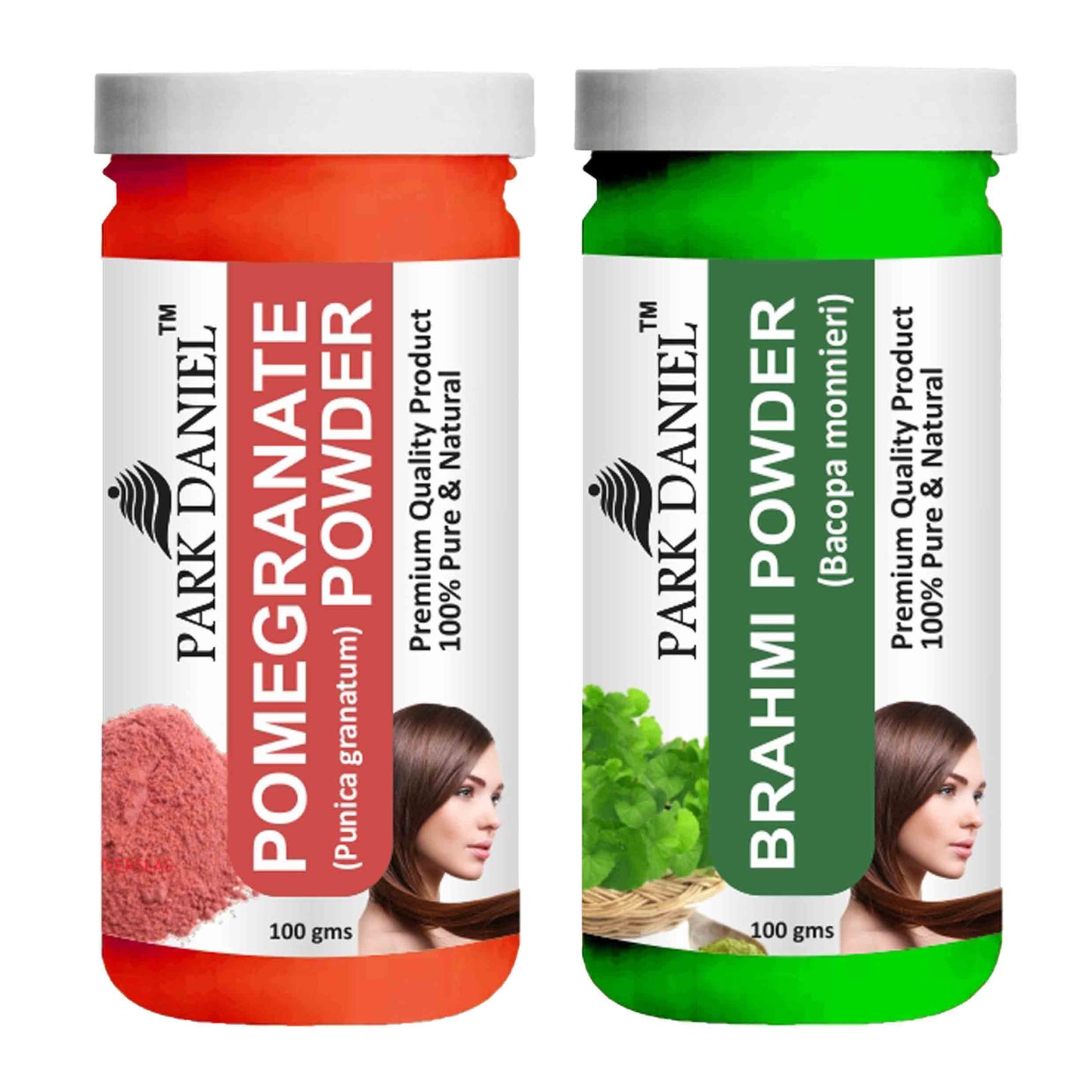 Park Daniel Pomegranate Powder & Brahmi Powder Combo pack of 2 Jars of 100 gms(200 gms)