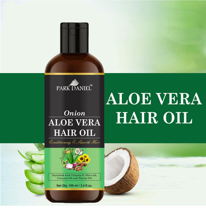 Park Daniel Premium Onion Aloe Vera Hair Oil Enriched With Vitamin E - For Conditioning and Smooth Hair (100 ml)
