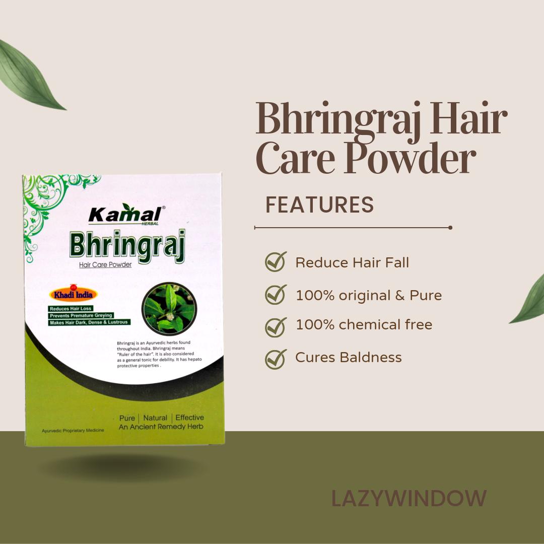 Khadi Kamal Herbal Bhringraj Powder for Man and Women 100 Pure Natural 100g (Pack of 5)