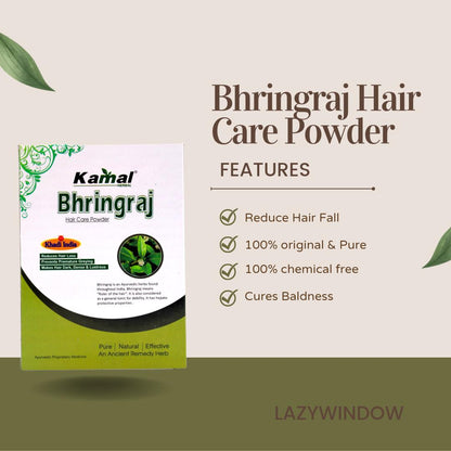 Khadi Kamal Herbal Bhringraj Powder for Man and Women 100 Pure Natural 100g (Pack of 5)