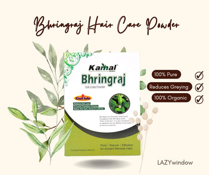 Khadi Kamal Herbal Bhringraj Powder for Man and Women 100 Pure Natural 100g (Pack of 5)