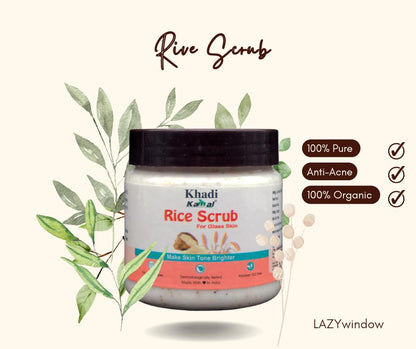 Khadi Kamal Herbal 100 Pure Natural & Organic Rice Face Scrub For Men And Women 180gm Pack of 5