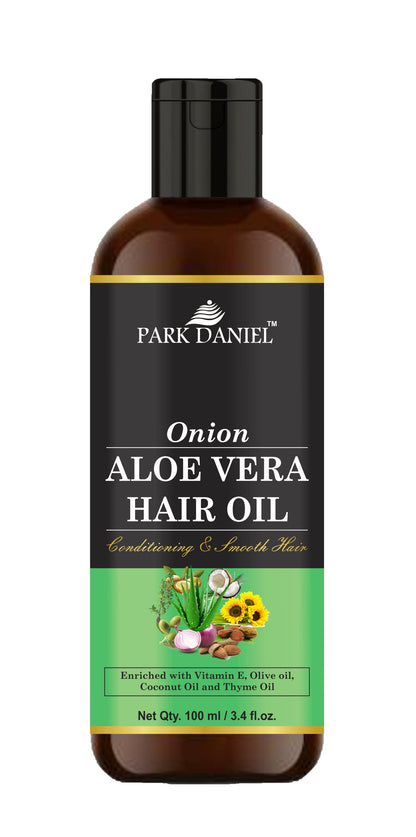 Park Daniel Premium Onion Aloe Vera Hair Oil Enriched With Vitamin E - For Conditioning and Smooth Hair (100 ml)