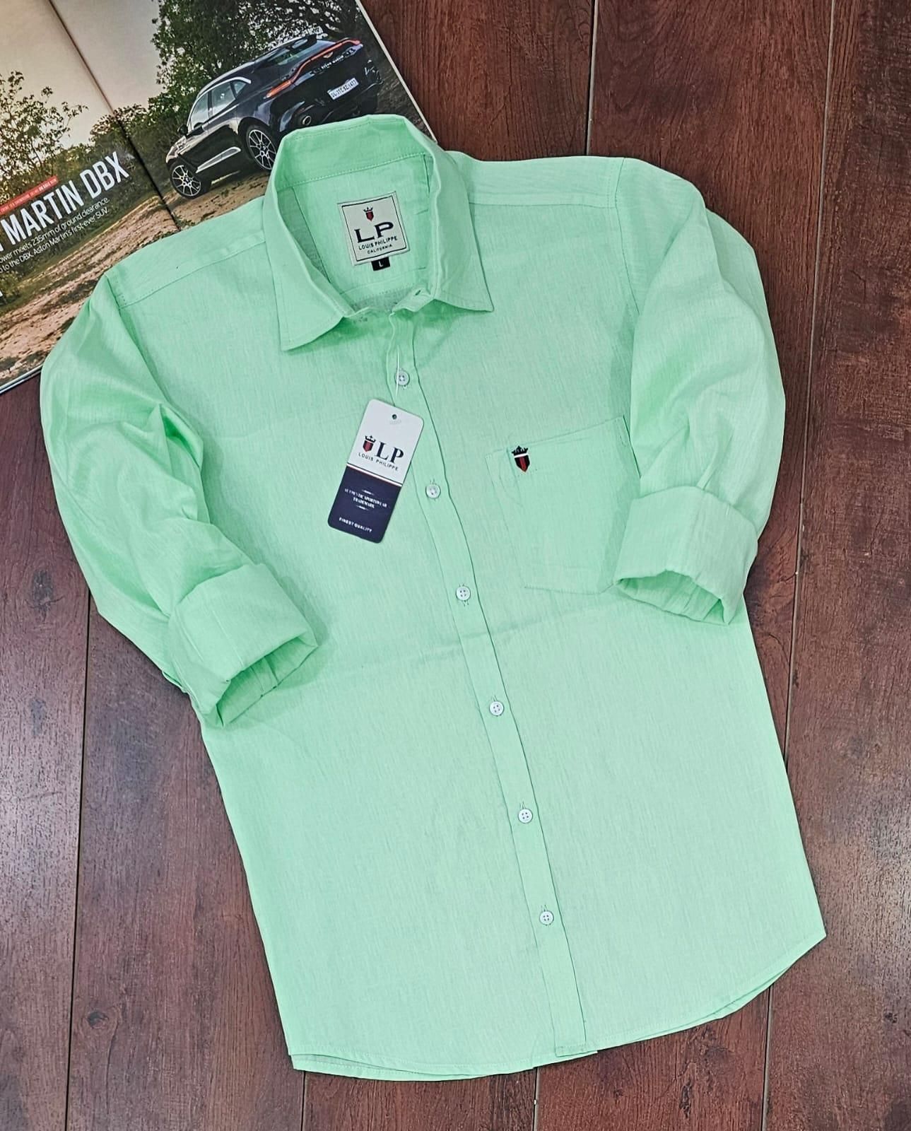 Louis Phillip Cotton Solid Full Sleeves Casual Shirt for Men's