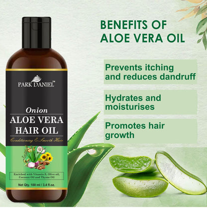 Park Daniel Premium Onion Aloe Vera Hair Oil Enriched With Vitamin E - For Conditioning and Smooth Hair (100 ml)