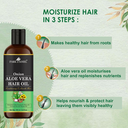 Park Daniel Premium Onion Aloe Vera Hair Oil Enriched With Vitamin E - For Conditioning and Smooth Hair (100 ml)