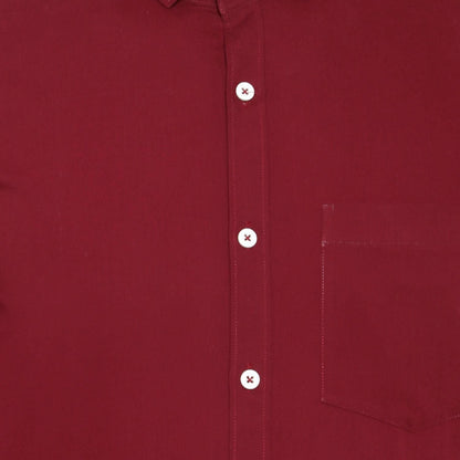 SREY Men Slim Fit Solid Maroon Formal Shirt