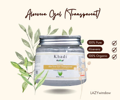 Khadi Kamal Herbal 100 Pure Natural & Organic Aloevera Gel For Men And Women For Face And Hair 200ml Pack of 5