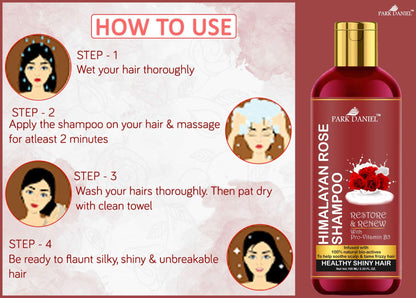 Park Daniel Red Onion Shampoo & Himalaya Rose Shampoo Combo Pack Of 2 bottle of 100 ml(200 ml)