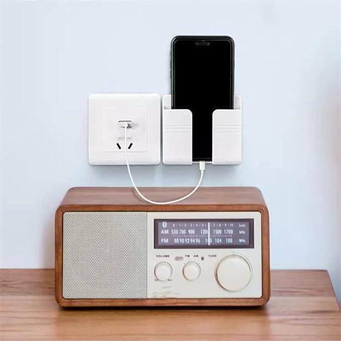 Wall Mounted Mobile Holder With Adhesive Strips& Charging Holder (pack of 4 / 8)