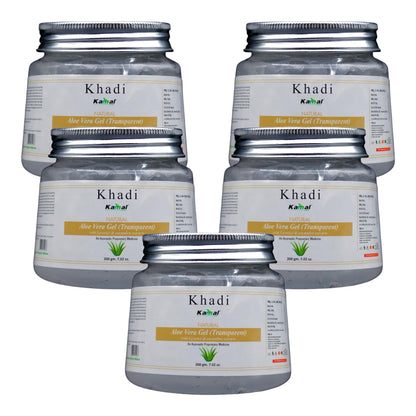 Khadi Kamal Herbal 100 Pure Natural & Organic Aloevera Gel For Men And Women For Face And Hair 200ml Pack of 5